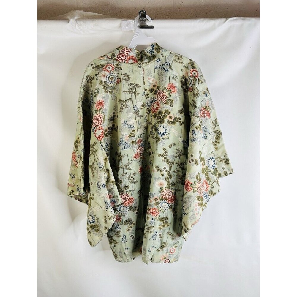 Vintage Handmade Rainbow Oriental Floral Kimono Robe Cottagecore Boho - Picture 5 of 7